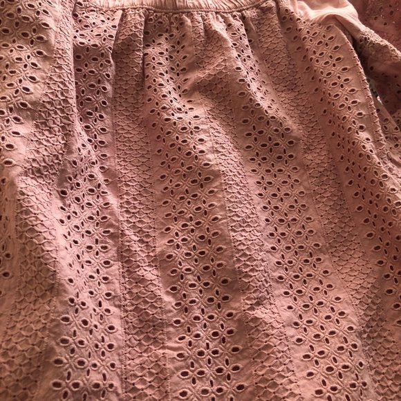 Abercrombie & Fitch Off Shoulder Eyelet Lace Bell Sleeve Blouse Pink S - Picture 8 of 10
